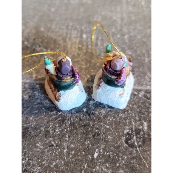 Miniature sledding Xmas kid ornaments set Decor - Picture 3 of 4